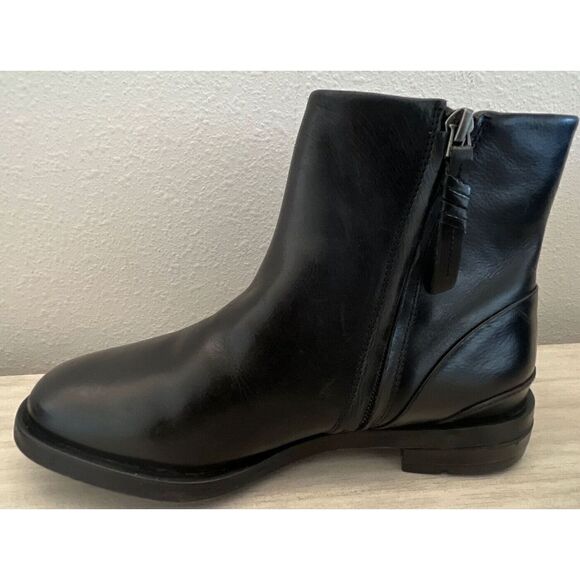 Franco Sarto Womens Sz 6M Black Genuine Leather Mist Ankle Boots $149 - Picture 1 of 11